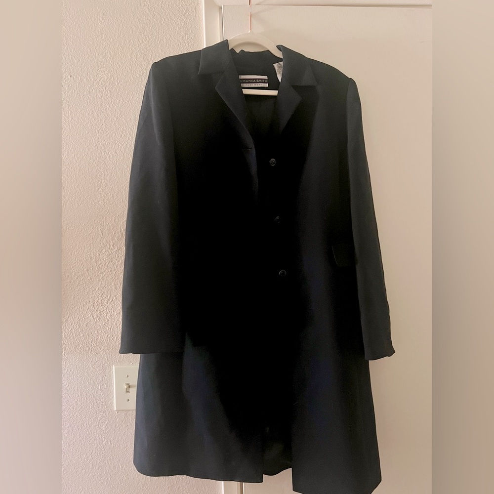 Women’s Black Wool Coat, size 12